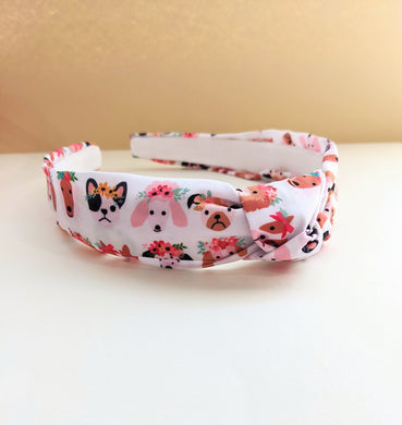 Cute puppies Top Knot headband-