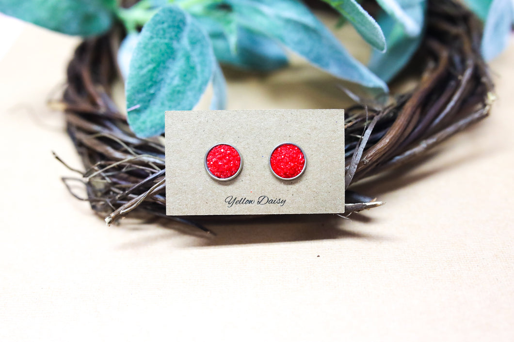 red 12mm earring