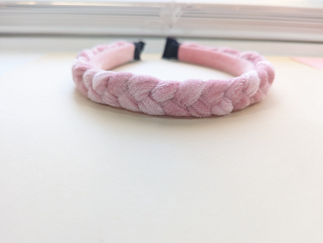 Pink braid headband-