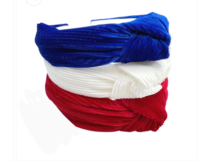Blue velvet Top Knot headband-