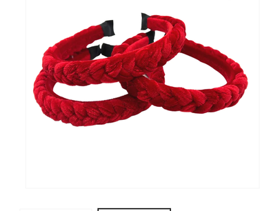 Red braid headband-
